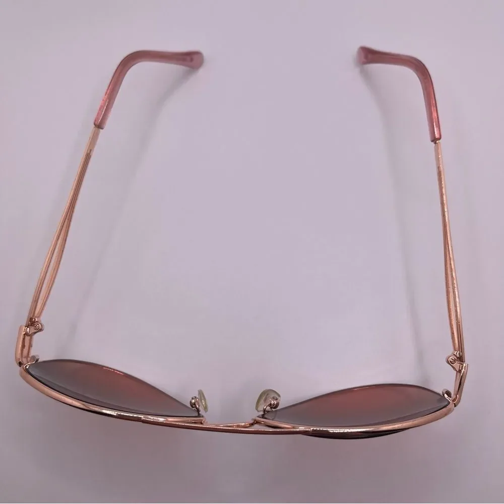 Oversized Rose Gold Frame Aviators with Brown to Pink Variated Lens